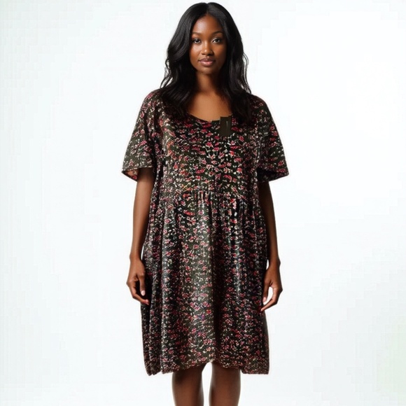 NWT Plus Size 26 Floral Spring Dress Knee Length - Picture 1 of 7